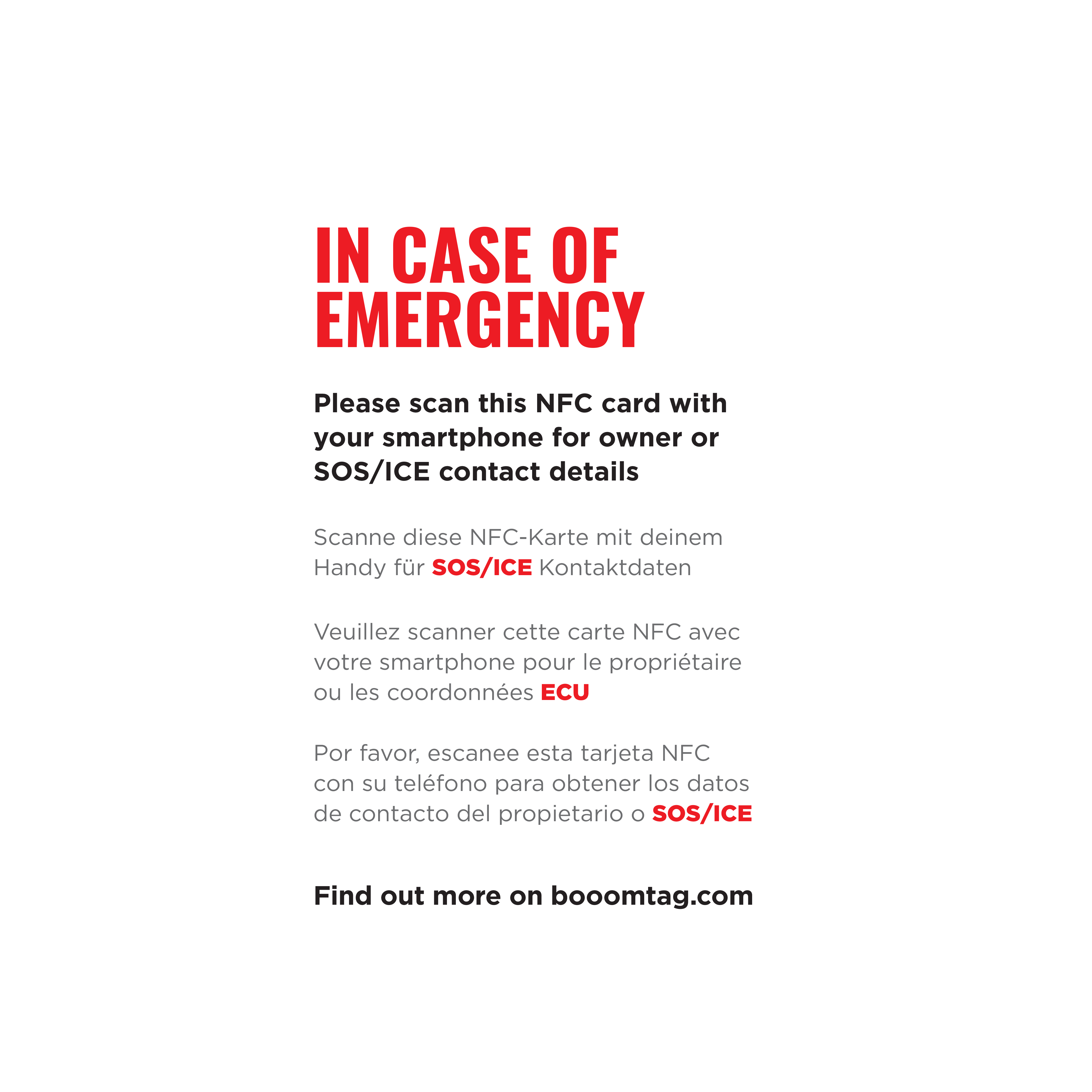 Booomtag® NFC Card Rood